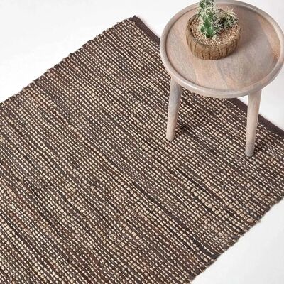 Homescapes Madras Leder Hanf-Teppich - Handgefertigt, Nachhaltig Homescapes Madras Leder Hanf-Teppich - Handgefertigt, Nachhaltig