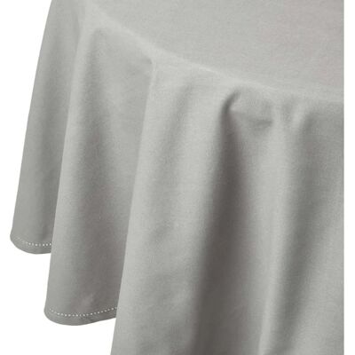 Homescapes Cotton Round Grey Tablecloth - 178cm Homescapes Cotton Round Grey Tablecloth - 178cm