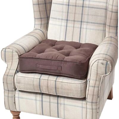 Homescapes Braun Faux Velours Sessel Erhöhungskissen - 10cm dicke Sitzauflage Homescapes Braun Faux Velours Sessel Erhöhungskissen - 10cm dicke Sitzauflage