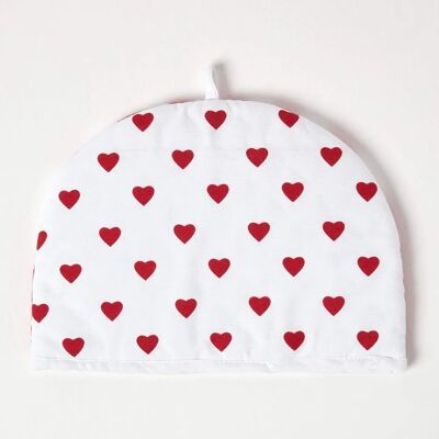 Homescapes Red Hearts Double Tea Cosy - Tea Type Homescapes Red Hearts Double Tea Cosy - Tea Type