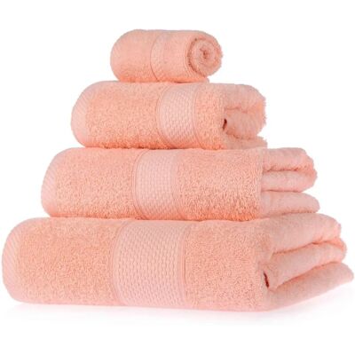 Homescapes Peach Turkish Cotton Bath Towels Set - Bath Towels Homescapes Peach Turkish Cotton Bath Towels Set - Bath Towels