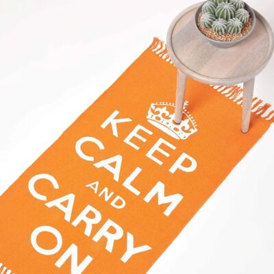 Homescapes Keep Calm And Carry On Rug Orange - Rug Homescapes Keep Calm And Carry On Rug Orange - Rug