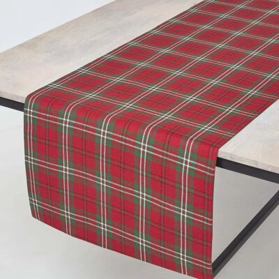 Homescapes Cotton Christmas Macduff Tartan Table Runner - Table Runner Homescapes Cotton Christmas Macduff Tartan Table Runner - Table Runner