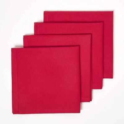 Homescapes Red Cotton Napkins Set - Napkins Homescapes Red Cotton Napkins Set - Napkins