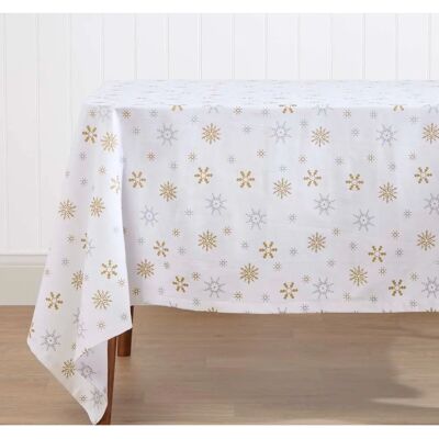 Homescapes Snowflake Christmas Tablecloth - White 137cm x 137cm Homescapes Snowflake Christmas Tablecloth - White 137cm x 137cm