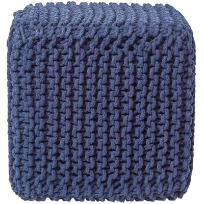 Homescapes Marineblau gestrickter Baumwollwürfel Fußhocker - Fußhocker Homescapes Marineblau gestrickter Baumwollwürfel Fußhocker - Fußhocker