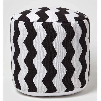Homescapes Rundhocker mit Chevron-Muster - Fußhocker Homescapes Rundhocker mit Chevron-Muster - Fußhocker