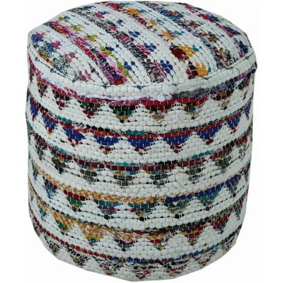 Homescapes Cream Chindi Pattern Woven Bean Filled Pouffe - Pouffe Homescapes Cream Chindi Pattern Woven Bean Filled Pouffe - Pouffe
