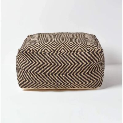 Homescapes Black and Cream Chevron Pattern Square Pouffe - Pouffe Homescapes Black and Cream Chevron Pattern Square Pouffe - Pouffe