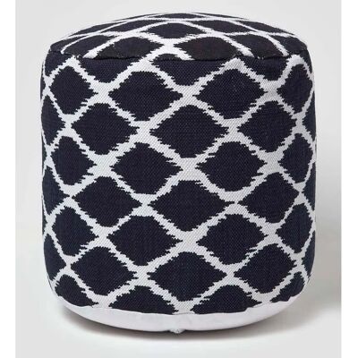 Homescapes Blau und Natur Ikat Runder Fußhocker - Fußhocker Homescapes Blau und Natur Ikat Runder Fußhocker - Fußhocker