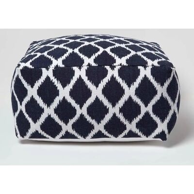 Homescapes Blaue Natürliche Ikat Quadratische Pouffe - Pouffe Homescapes Blaue Natürliche Ikat Quadratische Pouffe - Pouffe