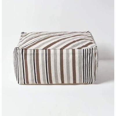 Homescapes Grau Schwarz Weiß Streifen Pouffe - Pouffe Homescapes Grau Schwarz Weiß Streifen Pouffe - Pouffe