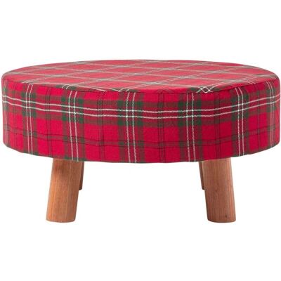 Homescapes Roter Grüner Weißer Tartan Fußhocker - Fußhocker Homescapes Roter Grüner Weißer Tartan Fußhocker - Fußhocker