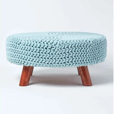 Homescapes Pastellblauer Baumwollhocker - Hocker Homescapes Pastellblauer Baumwollhocker - Hocker