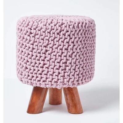 Homescapes Pink Tall Cotton Footstool - Footstool Homescapes Pink Tall Cotton Footstool - Footstool