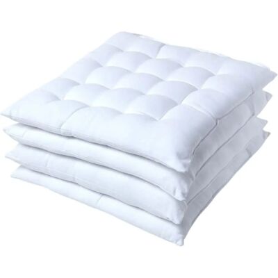 Homescapes White Seat Pad Set of 4 - Seat Pad Homescapes White Seat Pad Set of 4 - Seat Pad