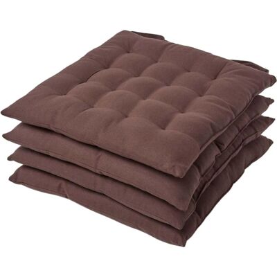 Homescapes Chocolate Brown Seat Pad Set of 4 - Seat Pad Homescapes Chocolate Brown Seat Pad Set of 4 - Seat Pad