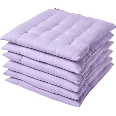 Homescapes Mauve Seat Pad Set of 6 with Straps - Seat Pad Homescapes Mauve Seat Pad Set of 6 with Straps - Seat Pad