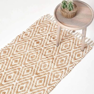 Homescapes Sierra Neutral Diamond Pattern Hemp Chindi Rug - Teppich Homescapes Sierra Neutral Diamond Pattern Hemp Chindi Rug - Teppich
