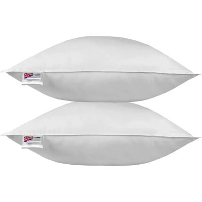 Homescapes Duck Feather Pillow - 80x80cm - White - Euro Continental Homescapes Duck Feather Pillow - 80x80cm - White - Euro Continental