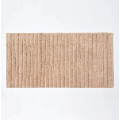 Homescapes Tapis de Bain en Coton Rayé Beige - Tapis de Bain - Publicité Homescapes Tapis de Bain en Coton Rayé Beige - Tapis de Bain - Publicité