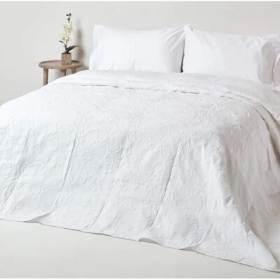 Homescapes Florentina White Cotton Rich Floral Bedspread - Bedspread Homescapes Florentina White Cotton Rich Floral Bedspread - Bedspread