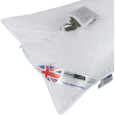 Homescapes Lavender Pillow - Goose Feather & Down with Dried Lavender Homescapes Lavender Pillow - Goose Feather & Down with Dried Lavender