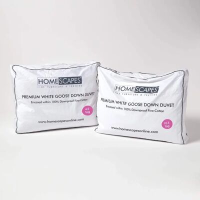 Homescapes White Goose Down 15 Tog All Seasons Duvet - Duvet Homescapes White Goose Down 15 Tog All Seasons Duvet - Duvet