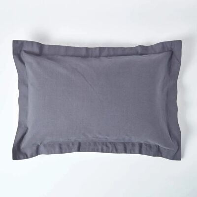 Homescapes King Dark Grey Linen Oxford Pillowcase - Pillowcase Homescapes King Dark Grey Linen Oxford Pillowcase - Pillowcase