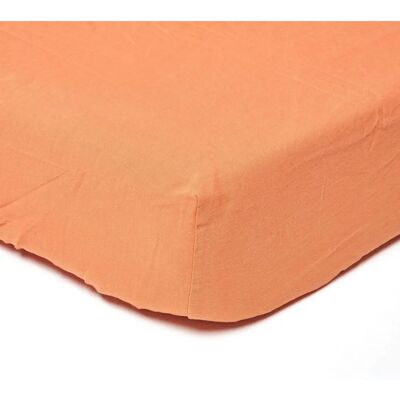 Homescapes Burnt Orange Linen Deep Fitted Sheet - Fitted Sheet Homescapes Burnt Orange Linen Deep Fitted Sheet - Fitted Sheet