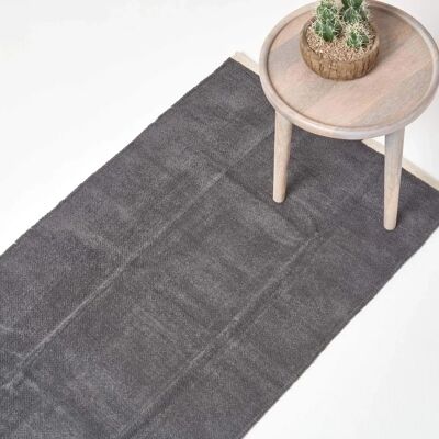 Homescapes Dark Grey Cotton Chenille Rug - Rug Homescapes Dark Grey Cotton Chenille Rug - Rug