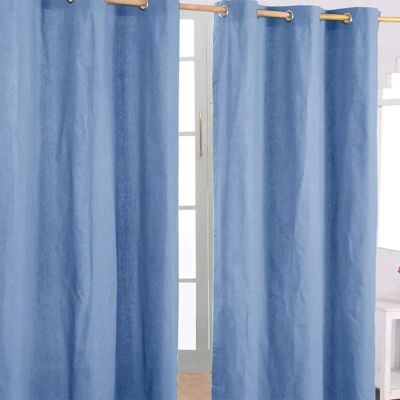 Rideaux en coton bleu airforce de Homescapes - 137 x 228cm - Publicité Rideaux en coton bleu airforce de Homescapes - 137 x 228cm - Publicité