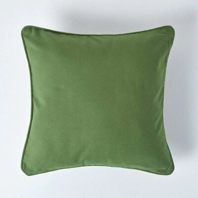 Homescapes Olive Green Cotton Cushion Cover - Unisex Homescapes Olive Green Cotton Cushion Cover - Unisex