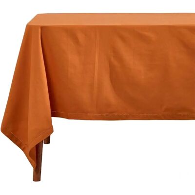 Homescapes Burnt Orange Cotton Tablecloth - 137x178cm Homescapes Burnt Orange Cotton Tablecloth - 137x178cm