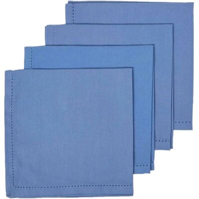 Homescapes Cotton Fabric 4 Napkins Set Light Blue - Napkin Set Homescapes Cotton Fabric 4 Napkins Set Light Blue - Napkin Set