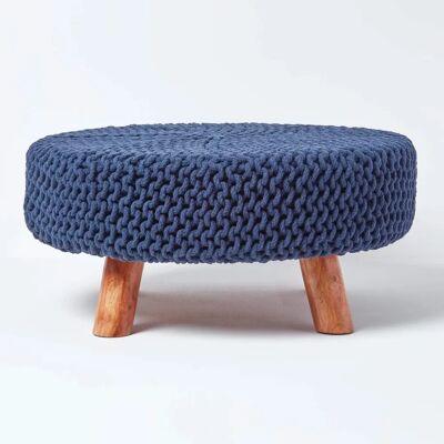 Homescapes Navy Blue Strickkissenhocker - Fußhocker Homescapes Navy Blue Strickkissenhocker - Fußhocker