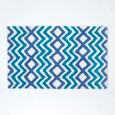 Homescapes Tapis de bain en coton bleu turquoise blanc - Tapis de bain - Publicité Homescapes Tapis de bain en coton bleu turquoise blanc - Tapis de bain - Publicité