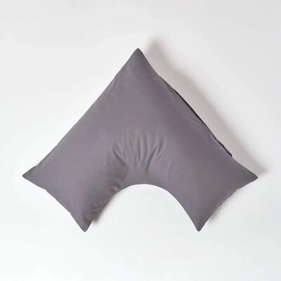 Homescapes Egyptian Cotton V Shaped Pillowcase - 200 TC Dark Grey Homescapes Egyptian Cotton V Shaped Pillowcase - 200 TC Dark Grey