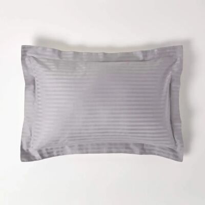 Homescapes Ägyptische Baumwolle Satin Streifen Kissenbezug - 330 TC - Grau Homescapes Ägyptische Baumwolle Satin Streifen Kissenbezug - 330 TC - Grau