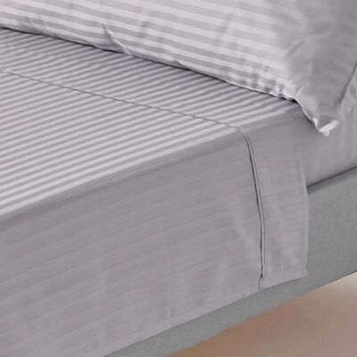 Homescapes Egyptian Cotton Satin Stripe Flat Sheet - Double - 330 TC Homescapes Egyptian Cotton Satin Stripe Flat Sheet - Double - 330 TC