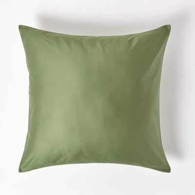 Homescapes Organic Cotton Pillowcase - 80x80cm, Green, 400TC Homescapes Organic Cotton Pillowcase - 80x80cm, Green, 400TC