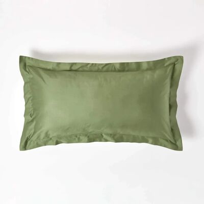 Homescapes King Moss Green Organic Cotton Pillowcase - 400TC Homescapes King Moss Green Organic Cotton Pillowcase - 400TC