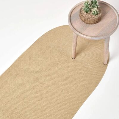 Homescapes Handmade Woven Braided Oval Hallway Rug - 66 x 200 cm Homescapes Handmade Woven Braided Oval Hallway Rug - 66 x 200 cm