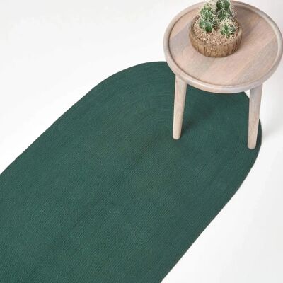 Tapis tressé fait main vert forêt de Homescapes - Tapis - Publicité Tapis tressé fait main vert forêt de Homescapes - Tapis - Publicité