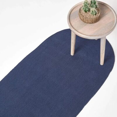 Homescapes Tapis Ovale Tressé Fait Main Marine - Tapis - Publicité Homescapes Tapis Ovale Tressé Fait Main Marine - Tapis - Publicité