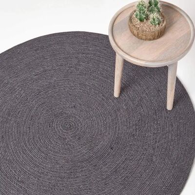 Homescapes Grau und Schwarz Melange Rundteppich - Teppich Homescapes Grau und Schwarz Melange Rundteppich - Teppich