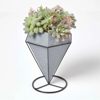 Homescapes Artificial Succulent Cactus Arrangement - Grey Pot - 31cm Homescapes Artificial Succulent Cactus Arrangement - Grey Pot - 31cm
