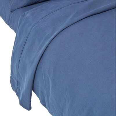 Homescapes Navy Blue Linen Flat Sheet - Flat Sheet Homescapes Navy Blue Linen Flat Sheet - Flat Sheet