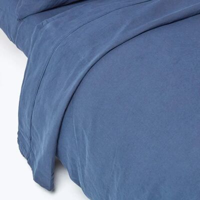 Homescapes Navy Super-King Luxury Linen Flat Sheet - Sheet Homescapes Navy Super-King Luxury Linen Flat Sheet - Sheet