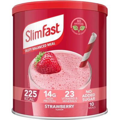 SlimFast Strawberry Meal Replacement Powder - High Protein, No Sugar SlimFast Strawberry Meal Replacement Powder - High Protein, No Sugar